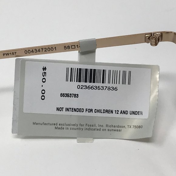 Fossil Women’s Rose Gold Aviator Sunglasses NWT main image 4